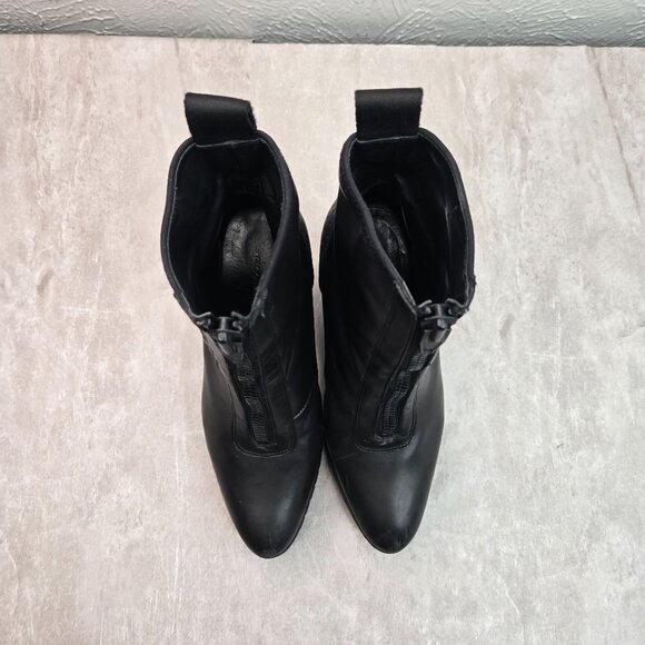 Alexander Wang Grunge Boots 5.5 Black Leather Edgy Chunky Platform Moto Booties - Picture 2 of 10